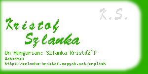 kristof szlanka business card